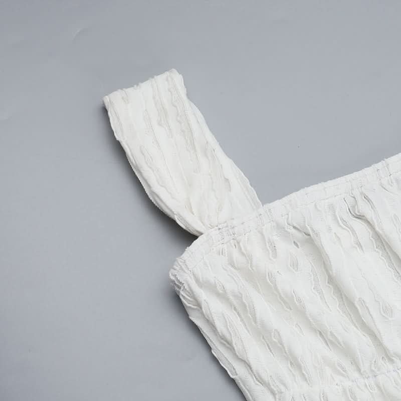 Square neck textured smocked cami maxi dress