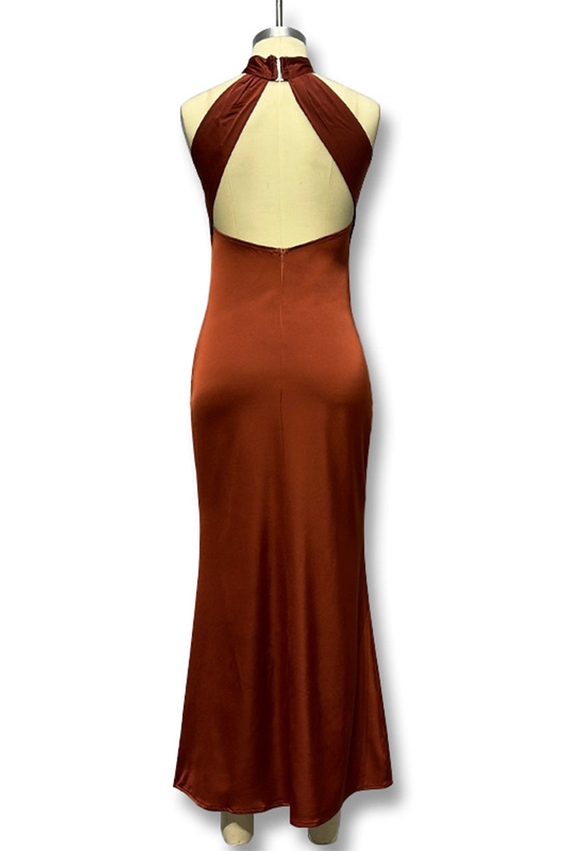 Elegant Backless Fishtail Halter Fishtail Dresses