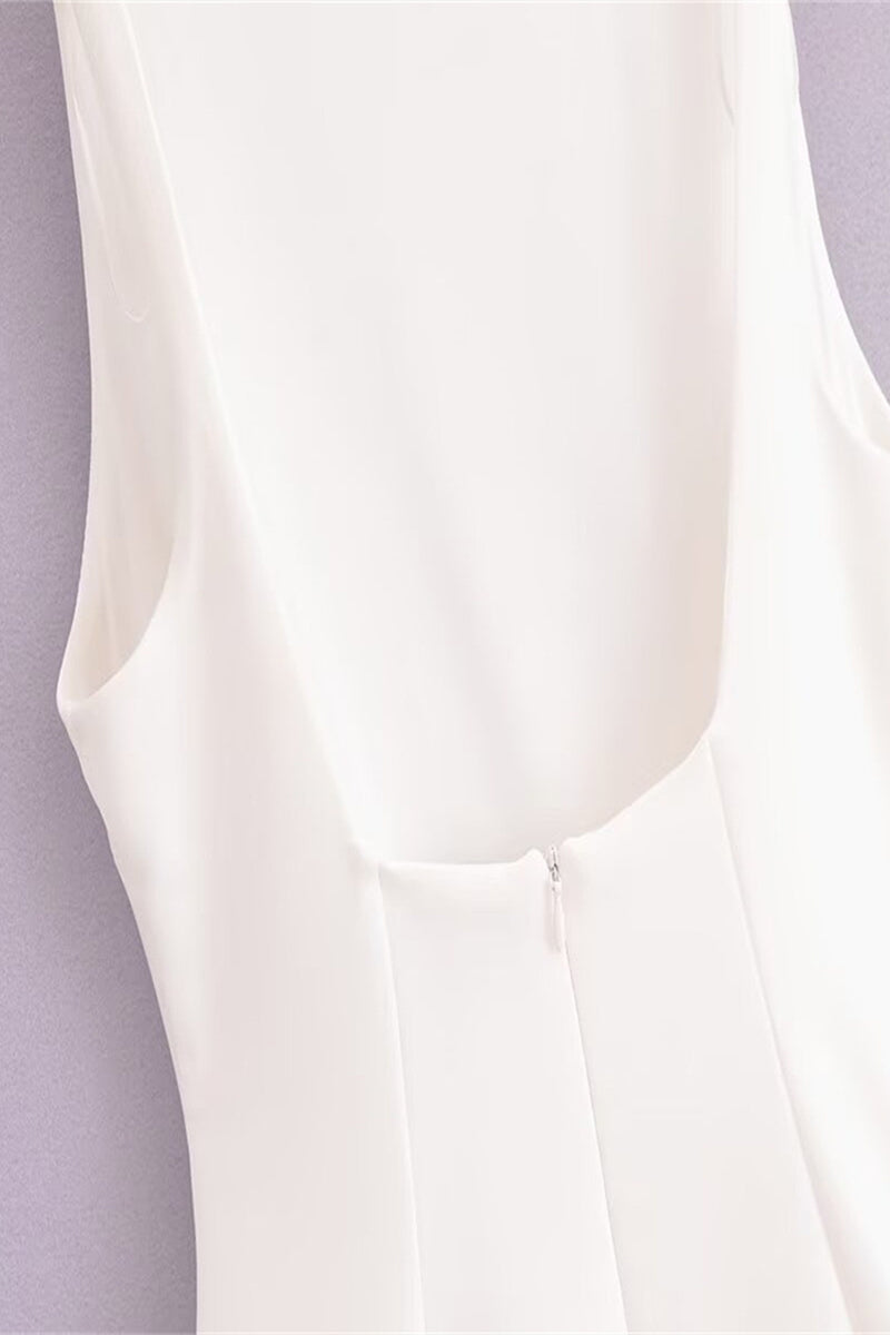 Sexy Ruched O Neck Sleeveless Dresses