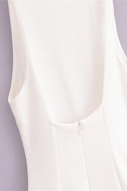 Sexy Ruched O Neck Sleeveless Dresses