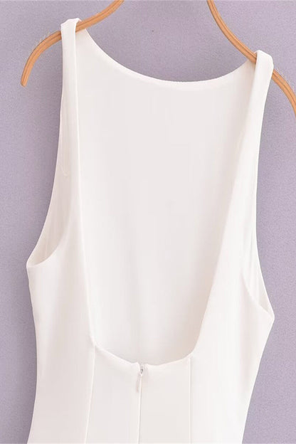 Sexy Ruched O Neck Sleeveless Dresses