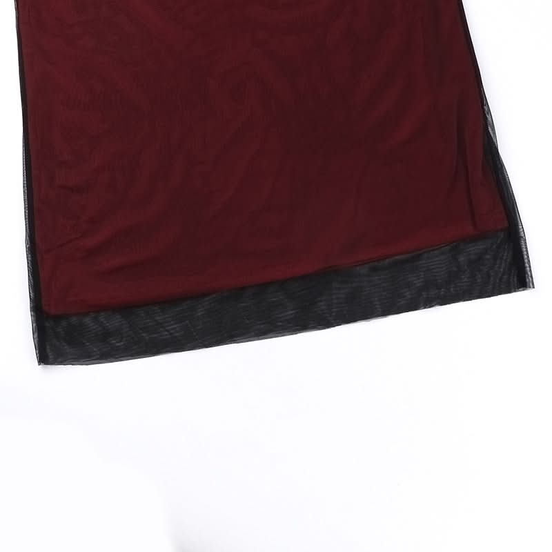 Off shoulder mesh maxi dress