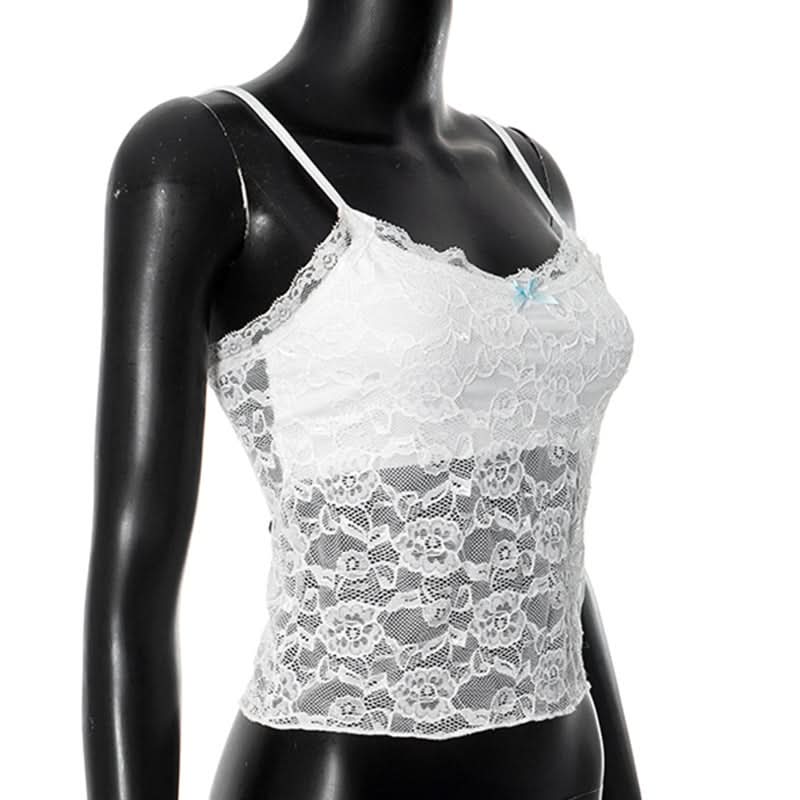 U neck lace bowknot cami top