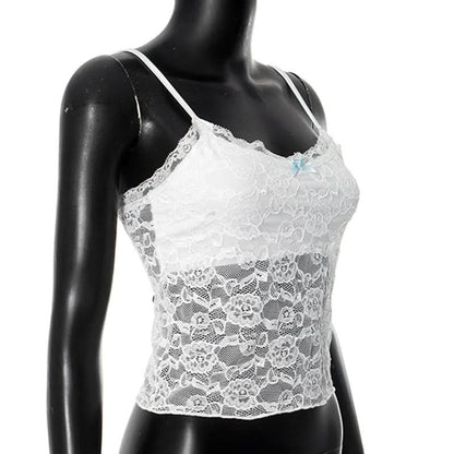 U neck lace bowknot cami top