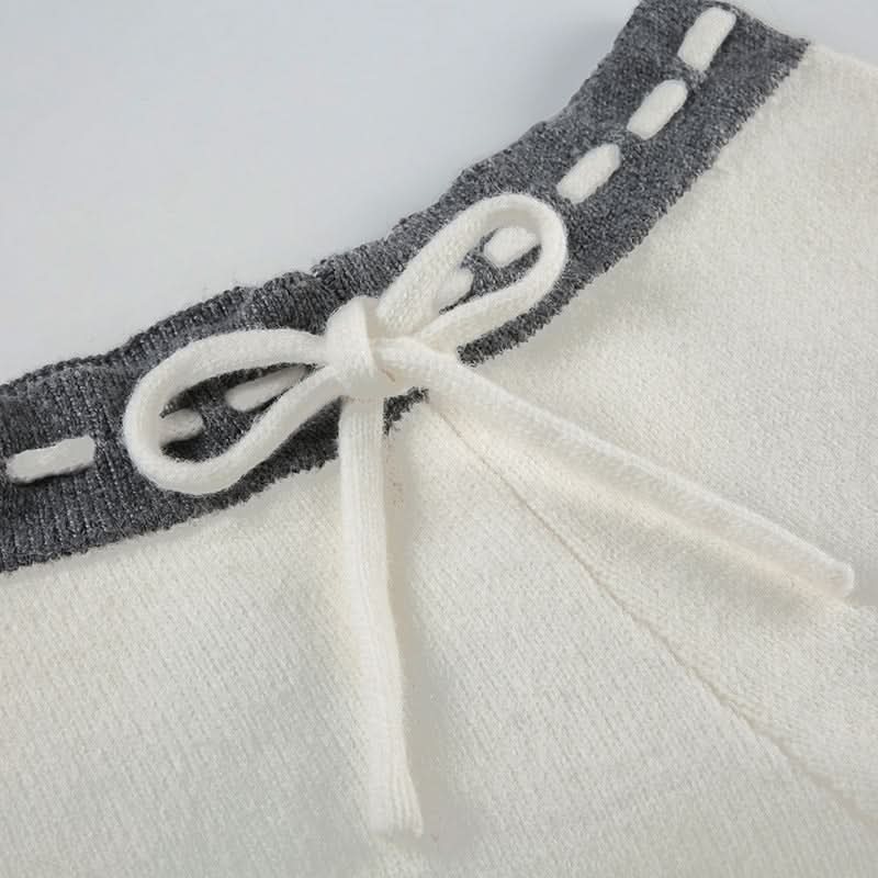 Drawstring self tie five-pointed star pattern short pant