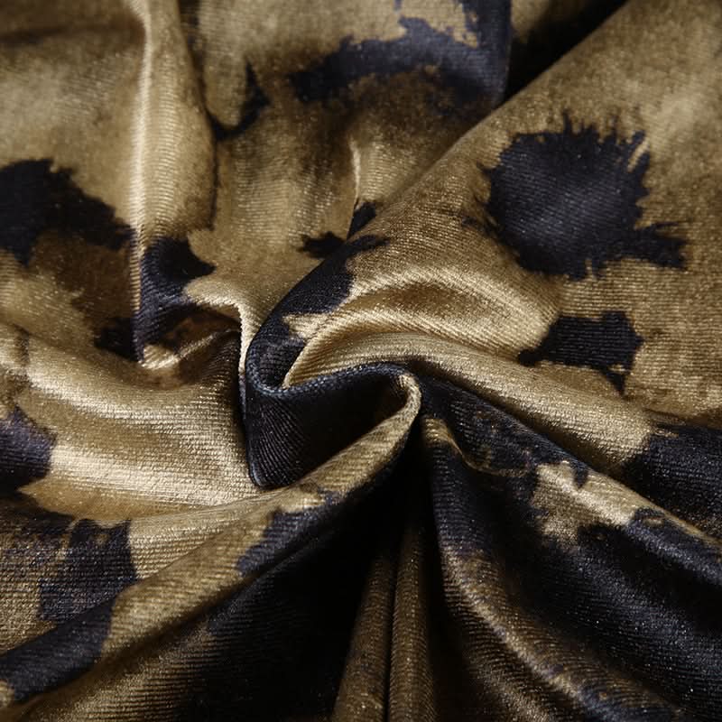 Print velvet backless contrast cami maxi dress