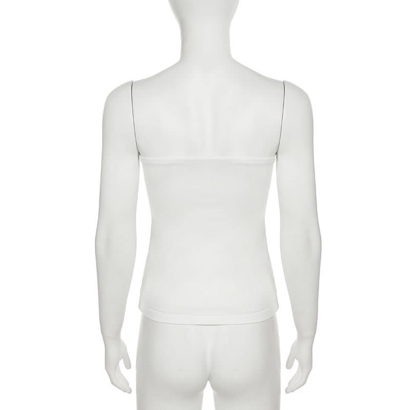 Flower print backless contrast tube top