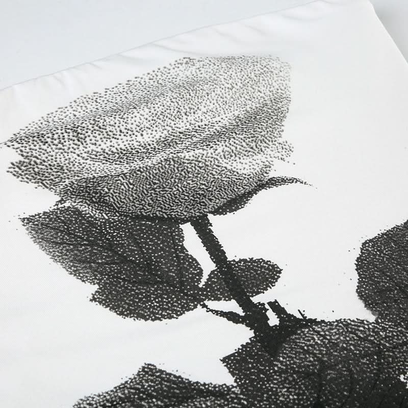 Flower print backless contrast tube top