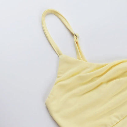 Ruched ruffle cami mini skirt set