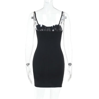 Beaded backless cami mini dress