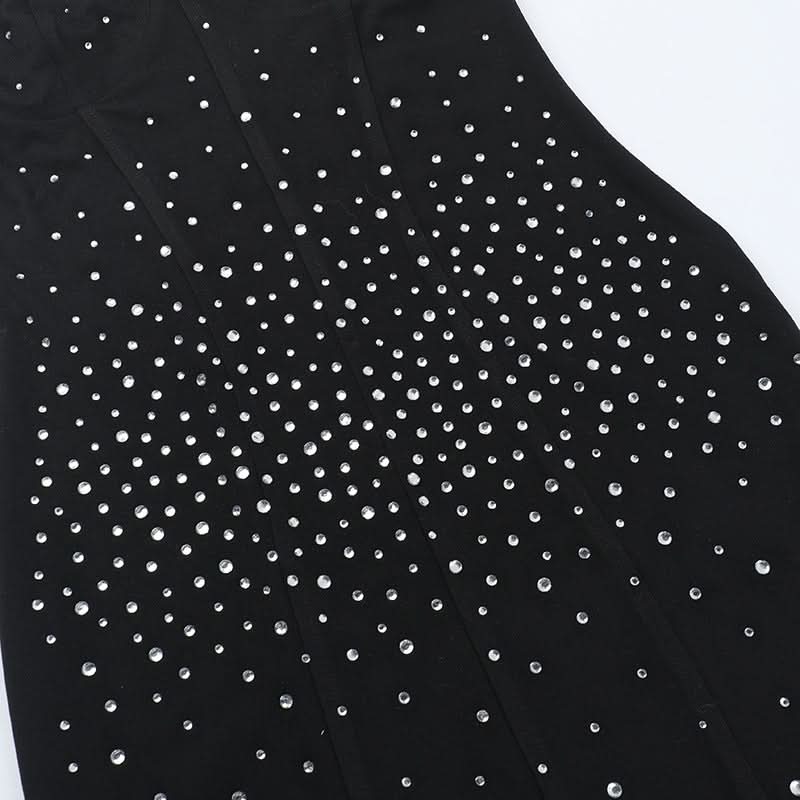 Beaded backless cami mini dress