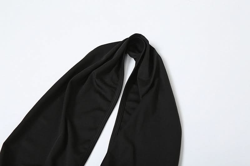 Halter snake applique backless self tie maxi dress