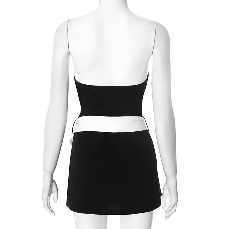 Bowknot sweetheart neck backless tube mini dress