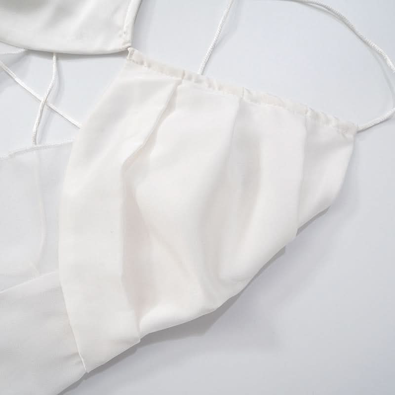 Cross back hollow out chiffon spaghetti strap cut out maxi dress