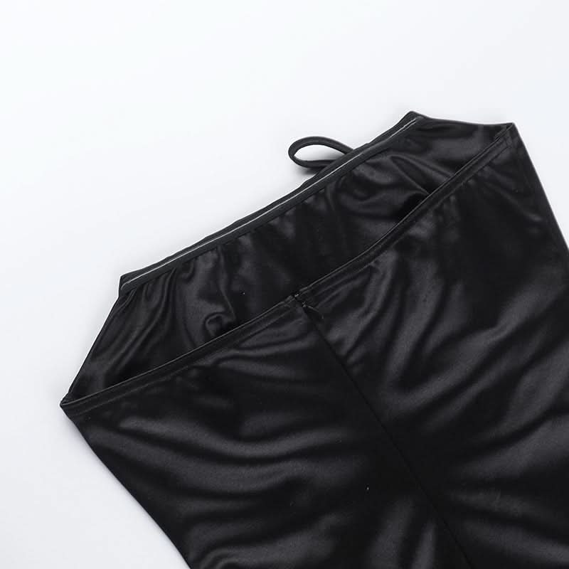 Bowknot satin zip-up backless tube mini dress