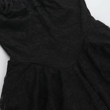 Lace hem ruched self tie backless cami mini dress