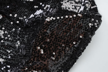 U neck glitter mesh cami maxi dress