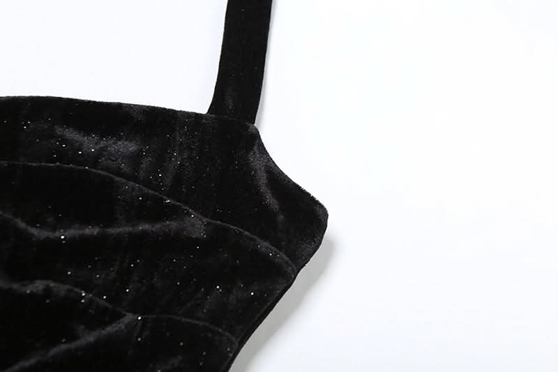 Halter hollow out high slit maxi skirt set