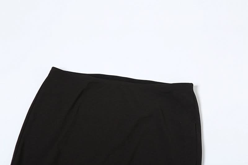 Mesh patchwork high slit maxi skirt