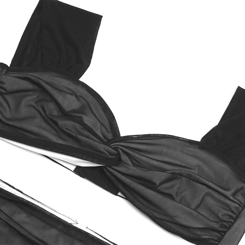 Cap sleeve ruched mesh maxi skirt set