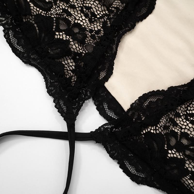 High neck long sleeve self tie lace slit maxi skirt set