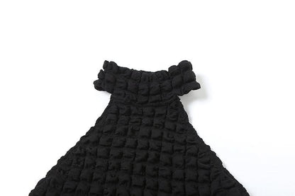 Halter waffle backless maxi skirt set