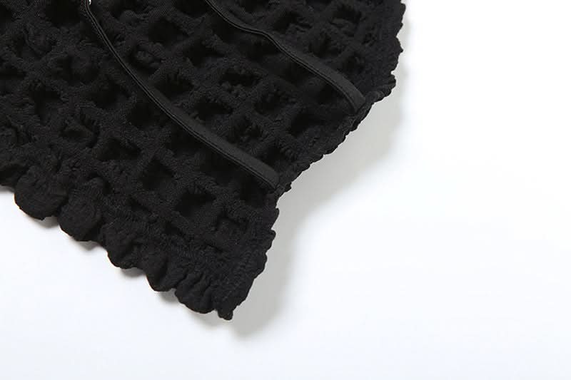 Halter waffle backless maxi skirt set