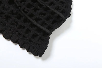 Halter waffle backless maxi skirt set