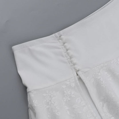 Corset lace button slit cami mini skirt set