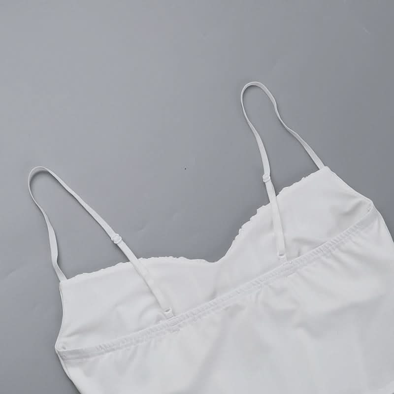 Corset lace button slit cami mini skirt set