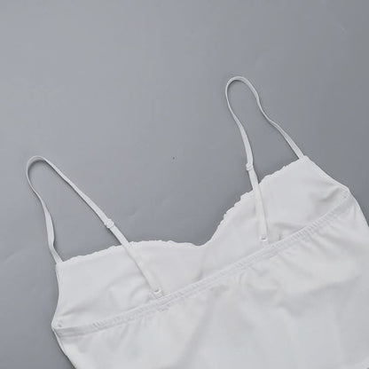 Corset lace button slit cami mini skirt set