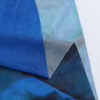 Cowl neck high slit mesh o ring contrast cami maxi dress