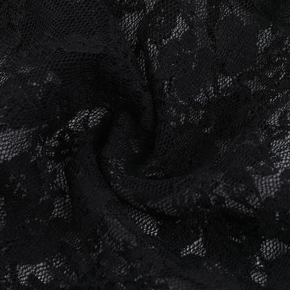 Irregular lace see through solid tube top