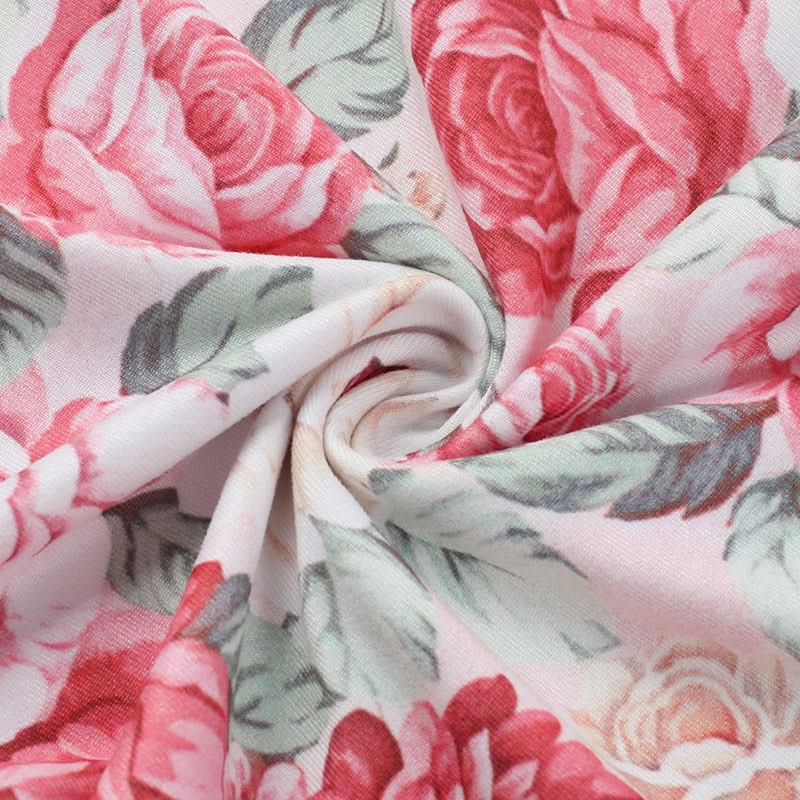 Cross back v neck slit ruffle flower print maxi dress