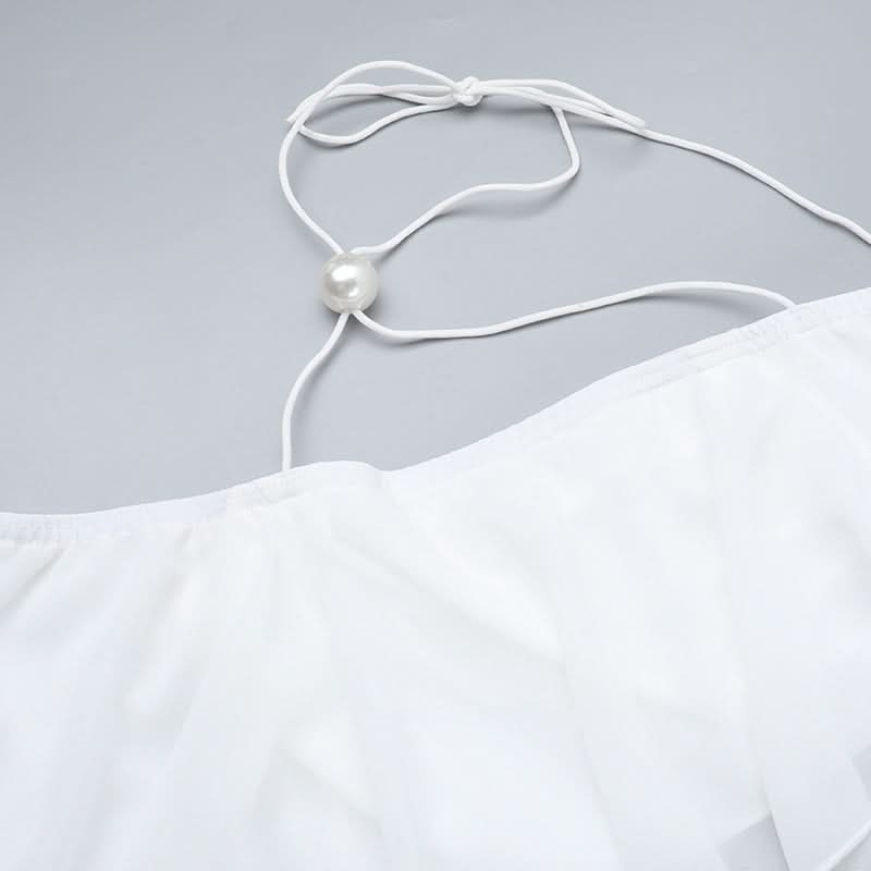 Long sleeve irregular slit halter maxi skirt set