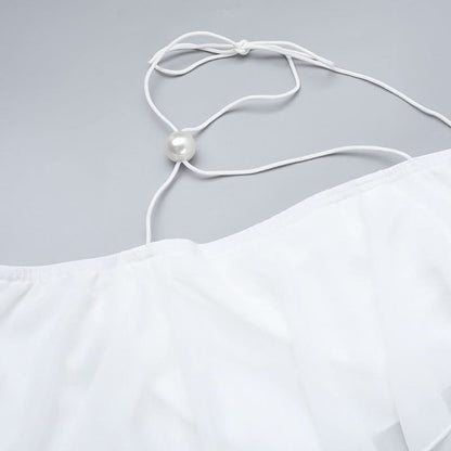 Long sleeve irregular slit halter maxi skirt set