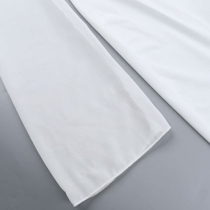 Long sleeve irregular slit halter maxi skirt set