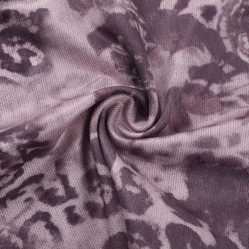 Lace hem v neck bowknot print cami top