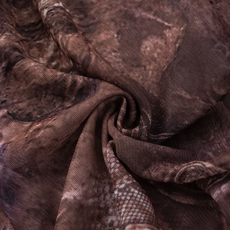 Ruffle v neck ruched print cami mini skirt set