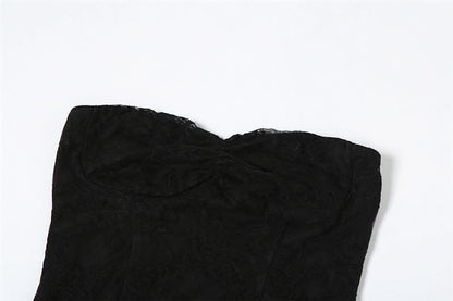 Sweetheart neck mesh ruffle mini dress