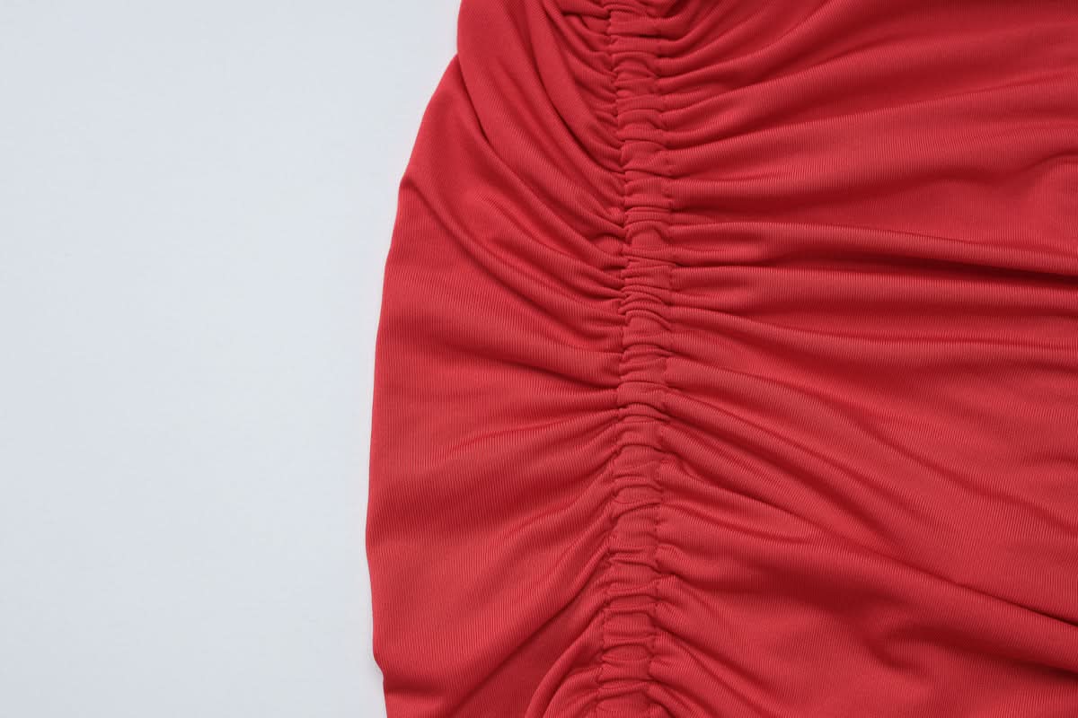 Square neck ruched solid cami top