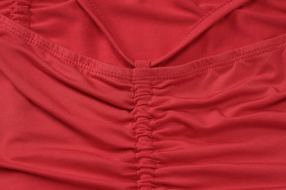 Square neck ruched solid cami top