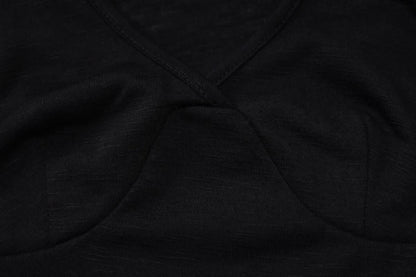 Long sleeve halter solid top
