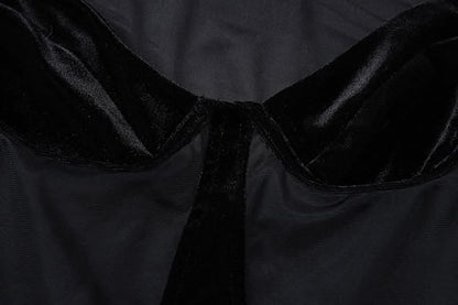 Long sleeve hollow out velvet cut out mini dress
