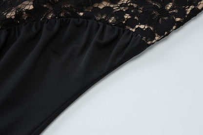 Halter backless lace ruched maxi dress