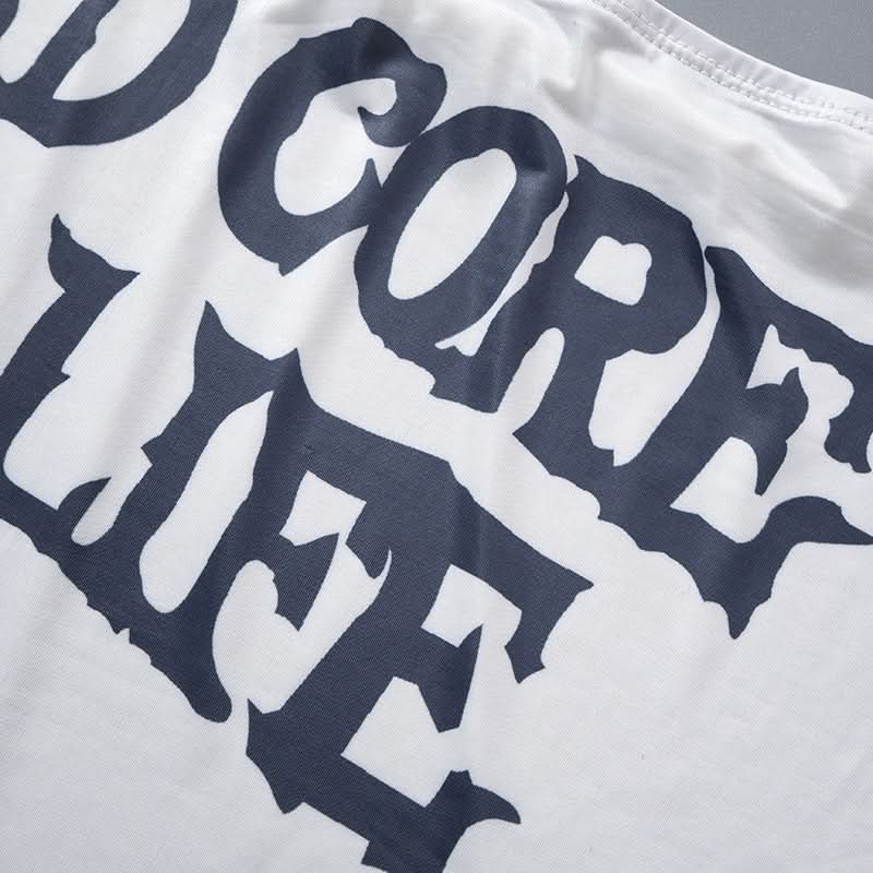 Sheer mesh letter pattern contrast mini skirt