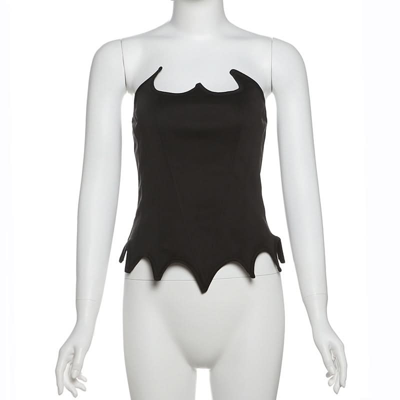 Zip-up backless solid corset tube top