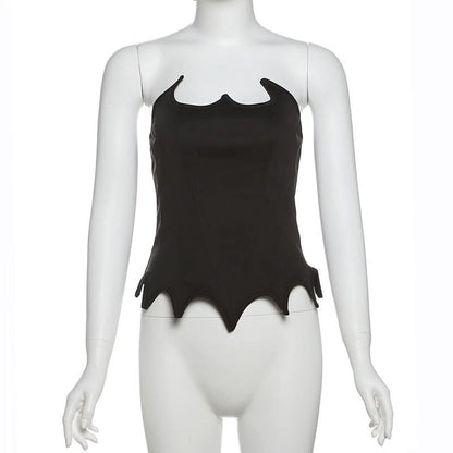 Zip-up backless solid corset tube top