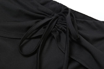 Self tie hollow out medium rise pant