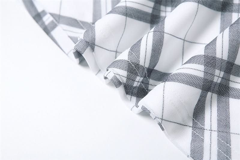 Halter cowl neck plaid backless top